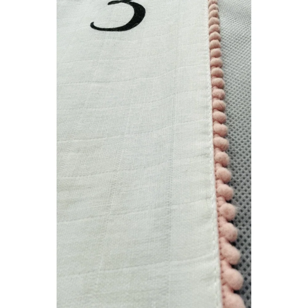 Okie Dokie Girl Milestone‎ Blanket First Year Pink Floral Flowers